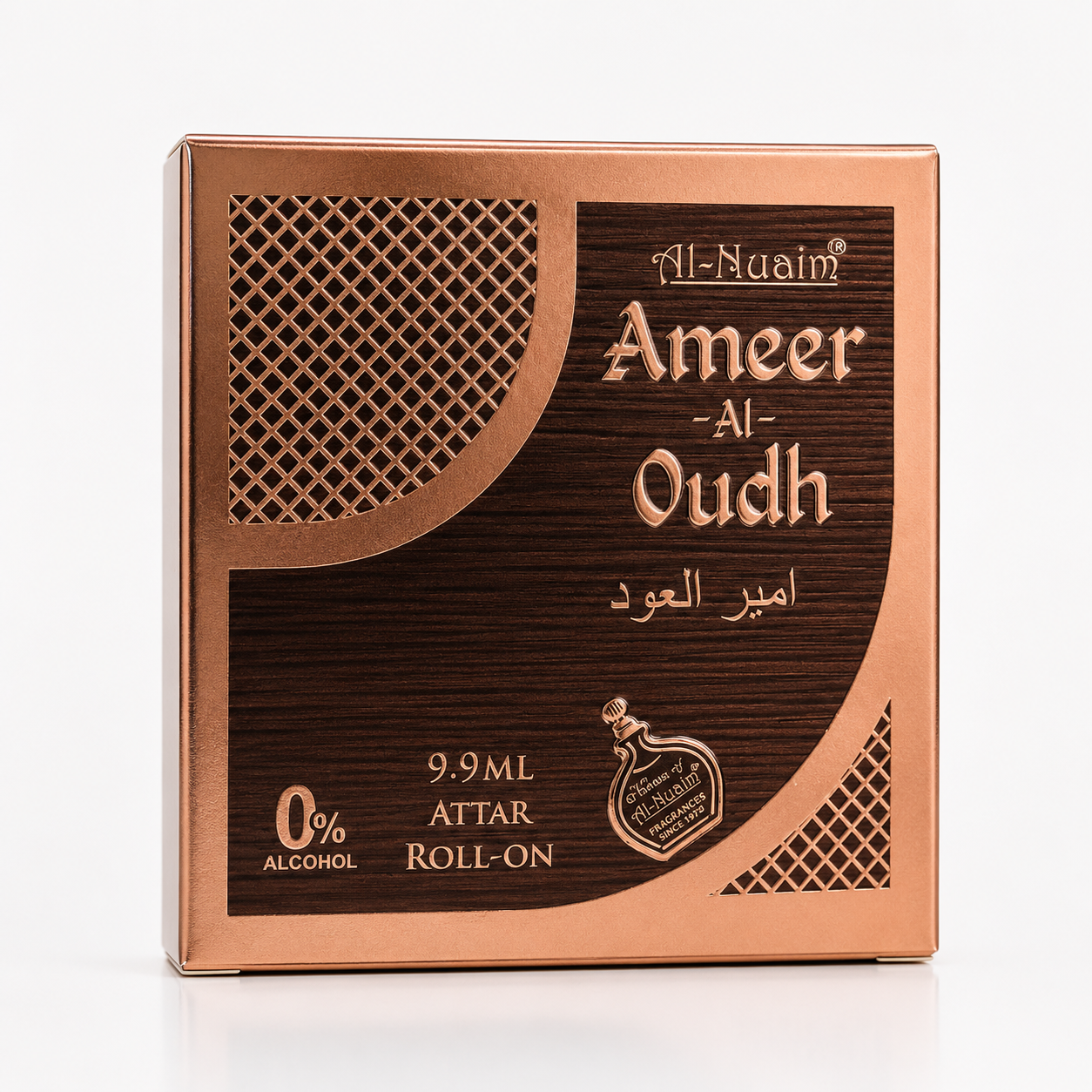 Al-Nuaim Ameer Al Oudh Attar Roll-On packaging on a white background