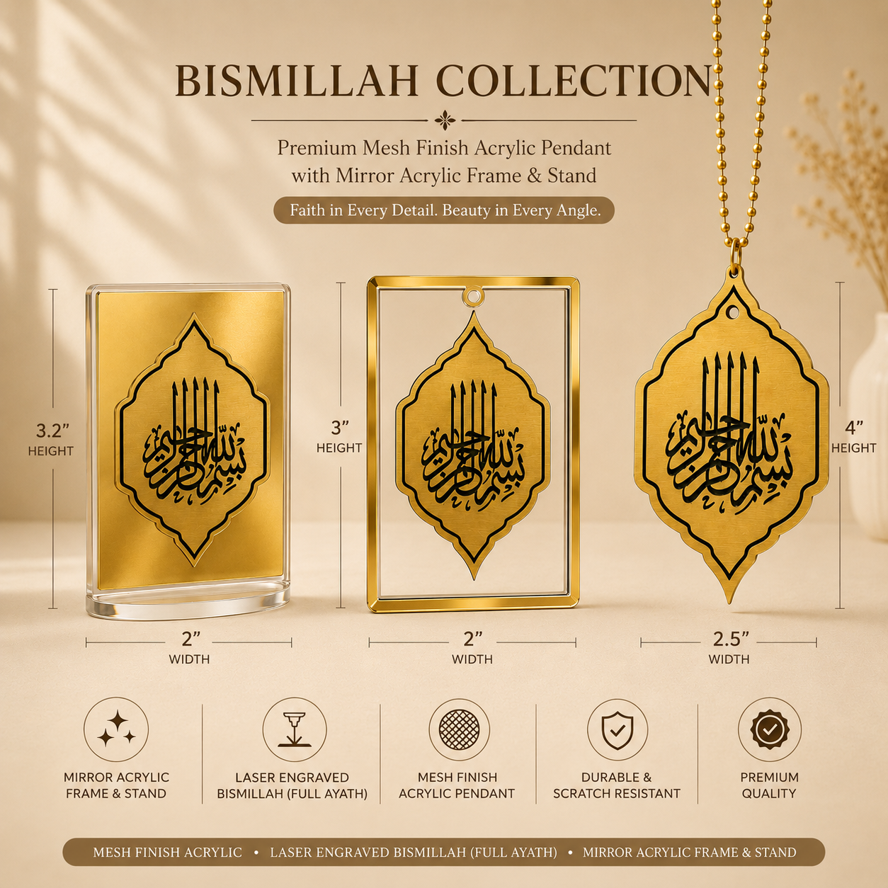 Dimension details of Bismillah Collections
